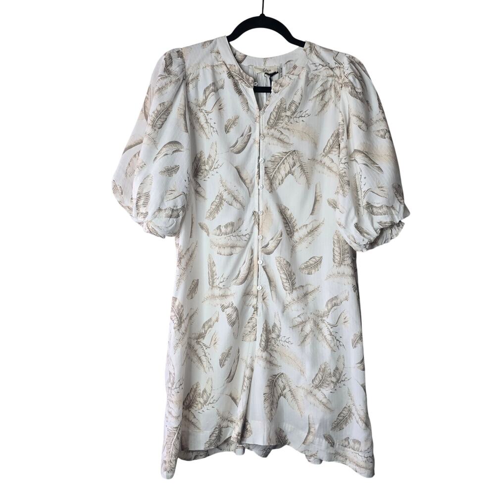 Elan Cream Feathered Print Romper Sz M